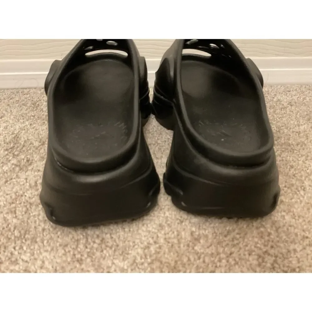 adidas by Stella McCartney GW2050 Triple Black Platform Clogs Women's 10
